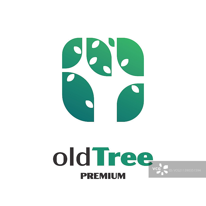老树负空间logo设计图片素材