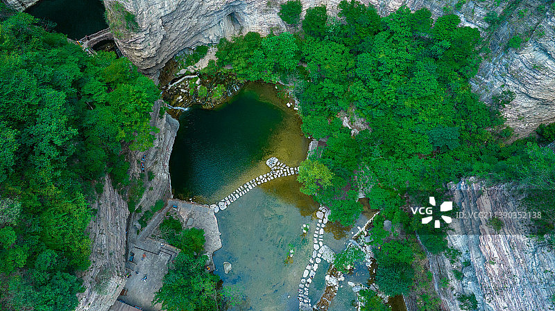 河南安阳林州国家5A级景区-太行山大峡谷，桃花谷图片素材