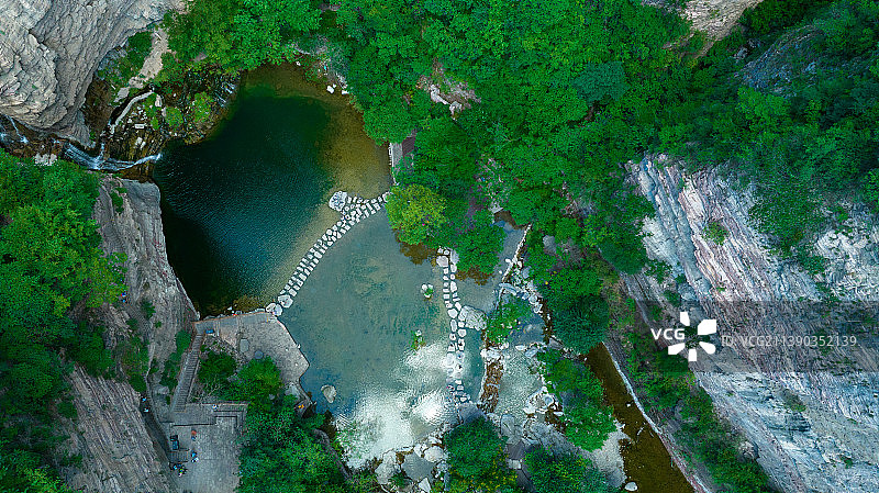 河南安阳林州国家5A级景区-太行山大峡谷，桃花谷图片素材