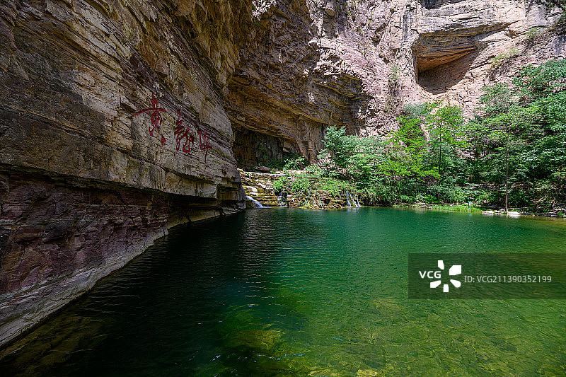 河南安阳林州国家5A级景区-太行山大峡谷，桃花谷图片素材