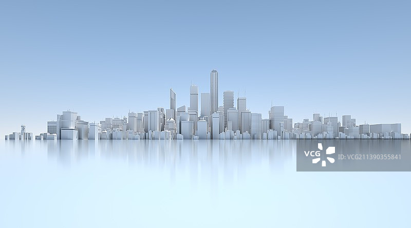 3D渲染城市天际线图片素材