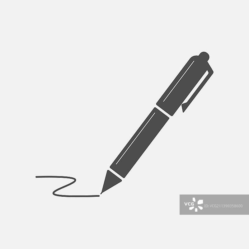 笔图标隔离扁平设计图片素材