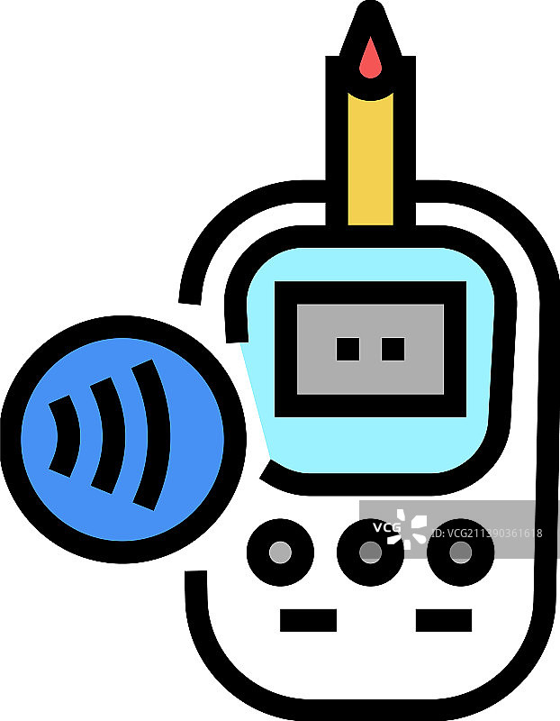 非接触式血糖仪彩色图标图片素材