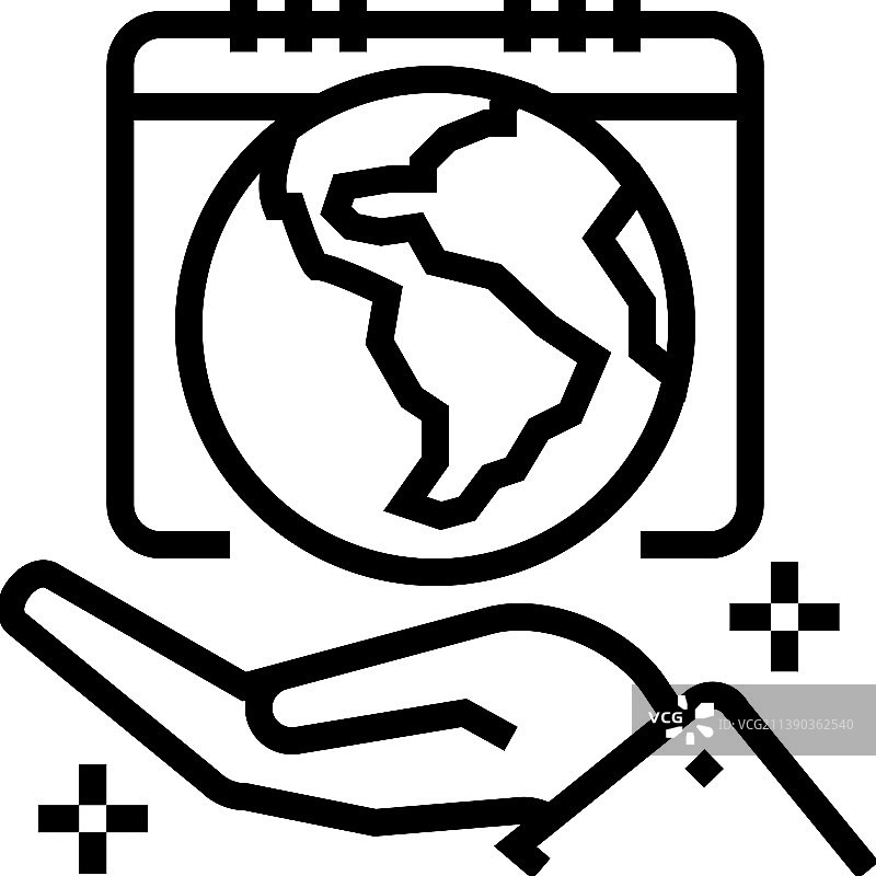 自然护理日线条图标图片素材