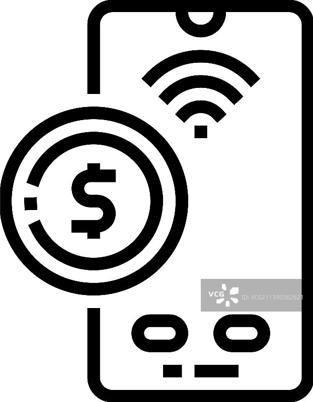 手机非接触支付线性图标图片素材