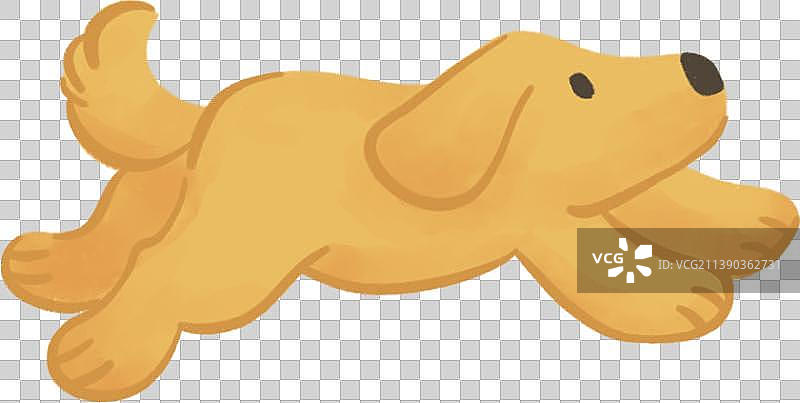 手绘可爱奔跑的小狗图片素材