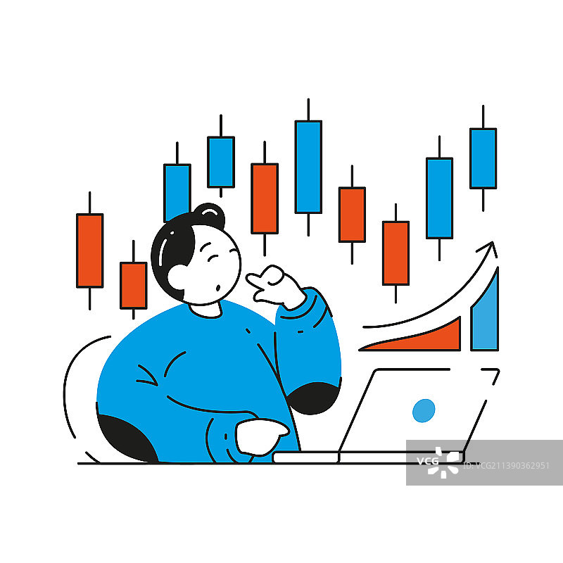分析股市交易的商务男人图片素材