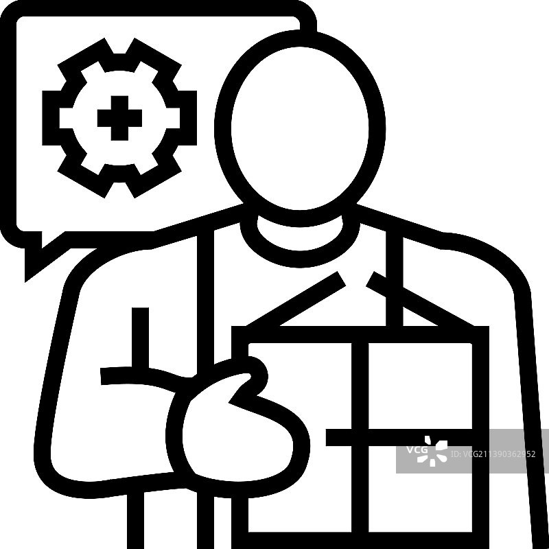 包装服务促进员线稿图标图片素材