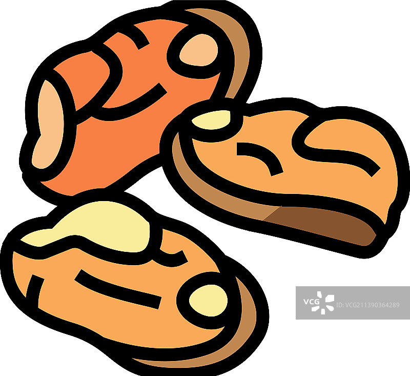 去壳贻贝彩色图标图片素材