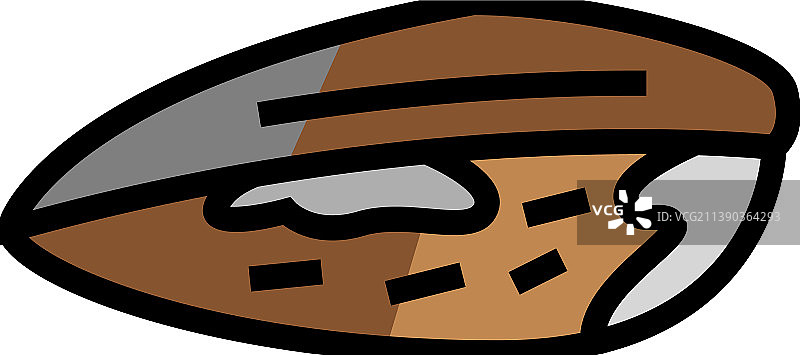 贻贝闭合贝壳彩色图标图片素材