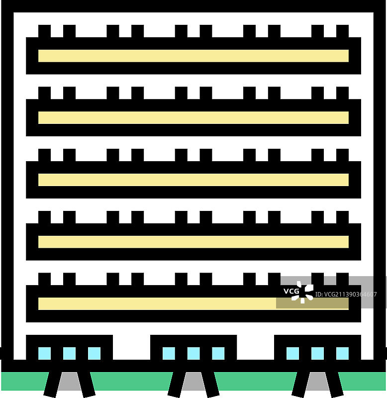 公寓房屋彩色图标图片素材