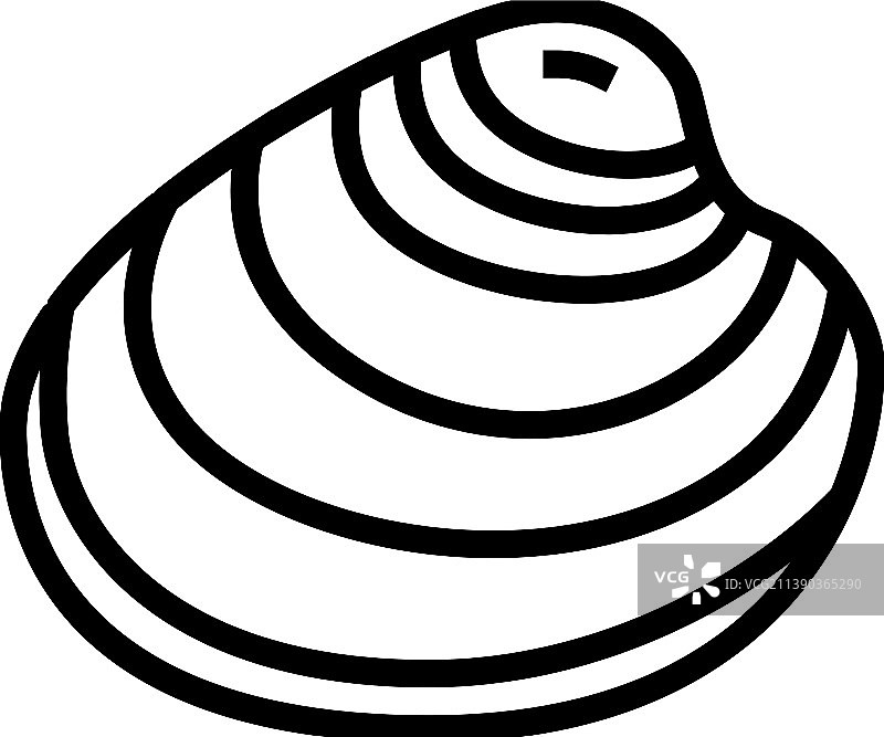 硬壳大西洋蛤蜊线性图标图片素材