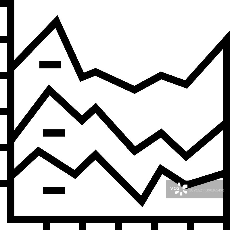 堆叠面积图线条图标图片素材