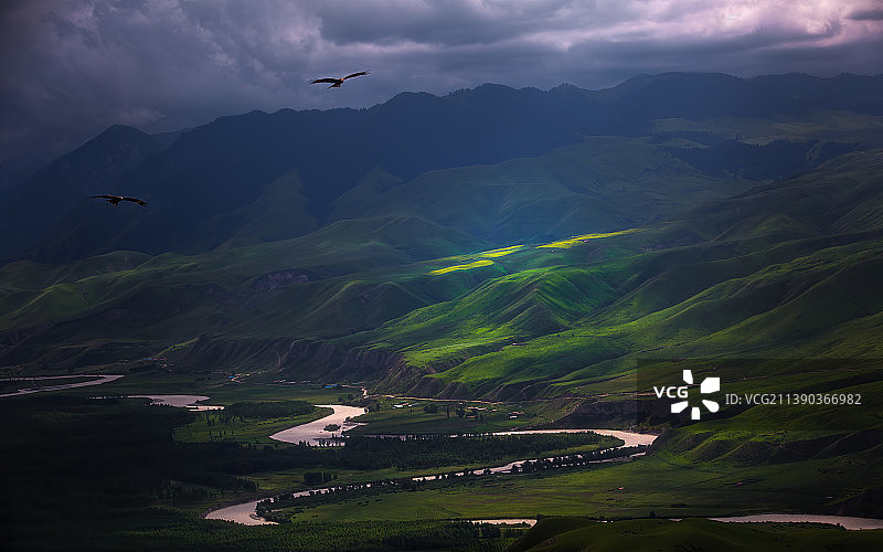 喀拉峻草原风光图片素材