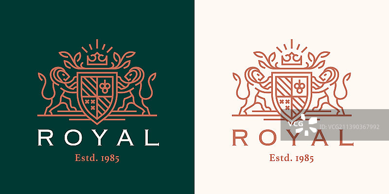 皇家纹章狮子徽章标志图片素材