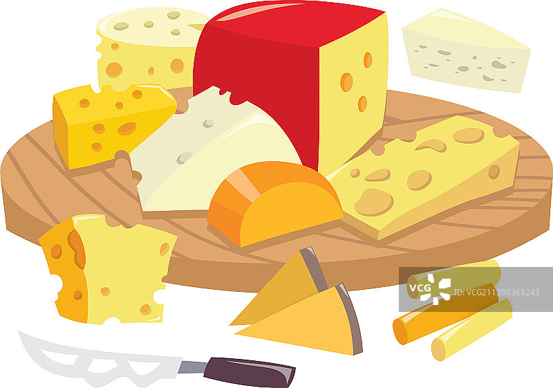 卡通圆形奶酪板图片素材