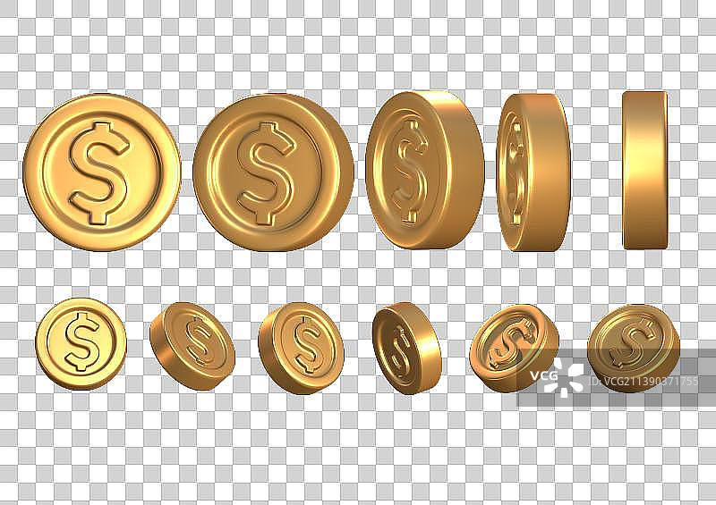 3D金币图片素材