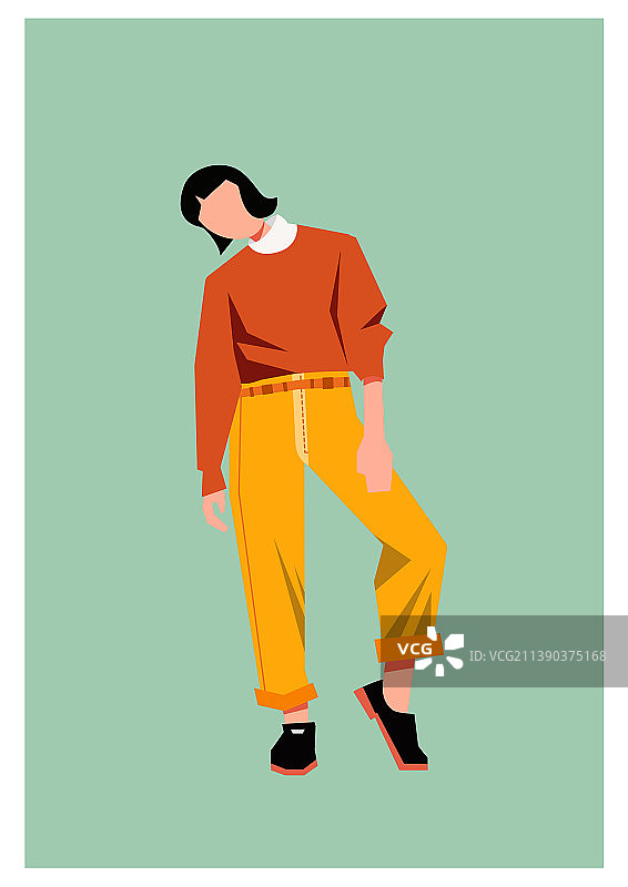 扁平人物模特插画图片素材