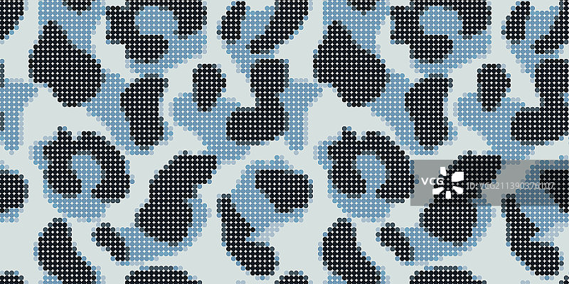 圆形猎豹无缝几何图案图片素材