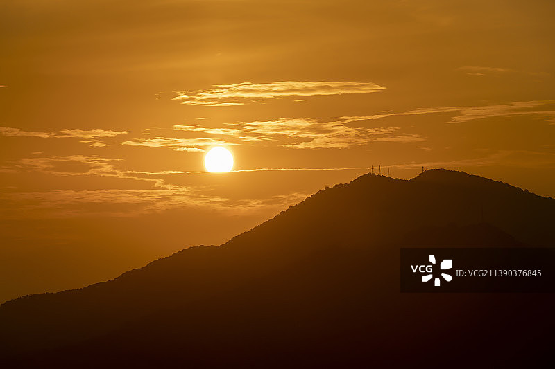 南京紫金山日出图片素材