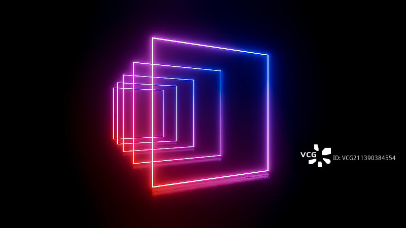 霓虹灯背景发光几何形状图片素材