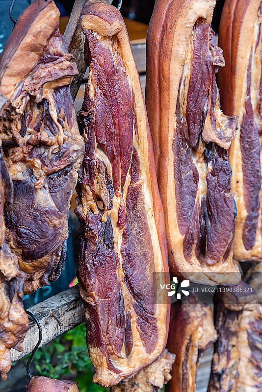 中国四川腊肉特写图片素材
