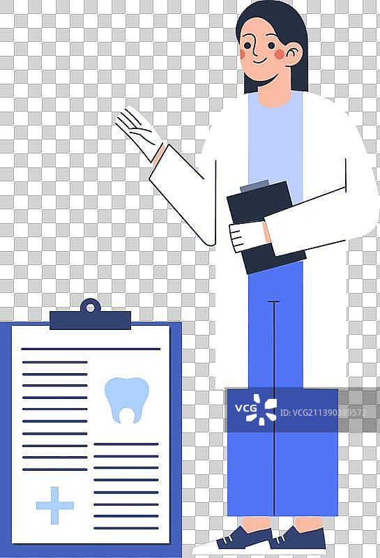 简约卡通风格一名牙医图片素材