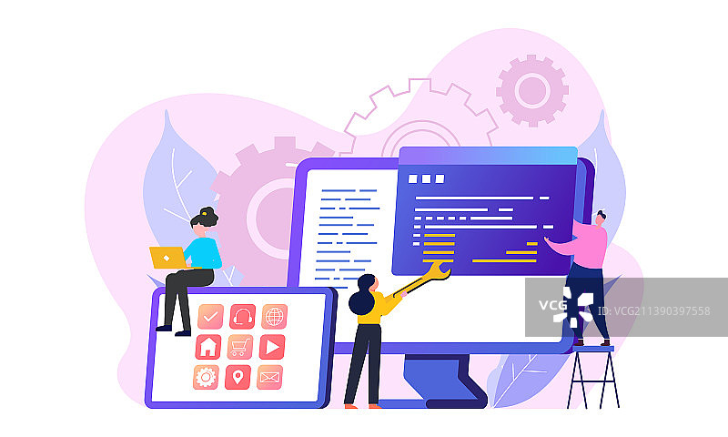 应用程序网站开发概念图片素材