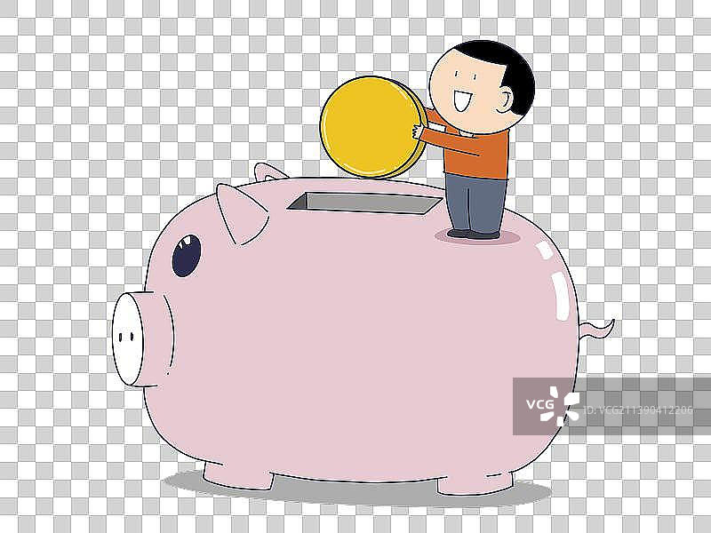 元素：存钱的人物图片素材