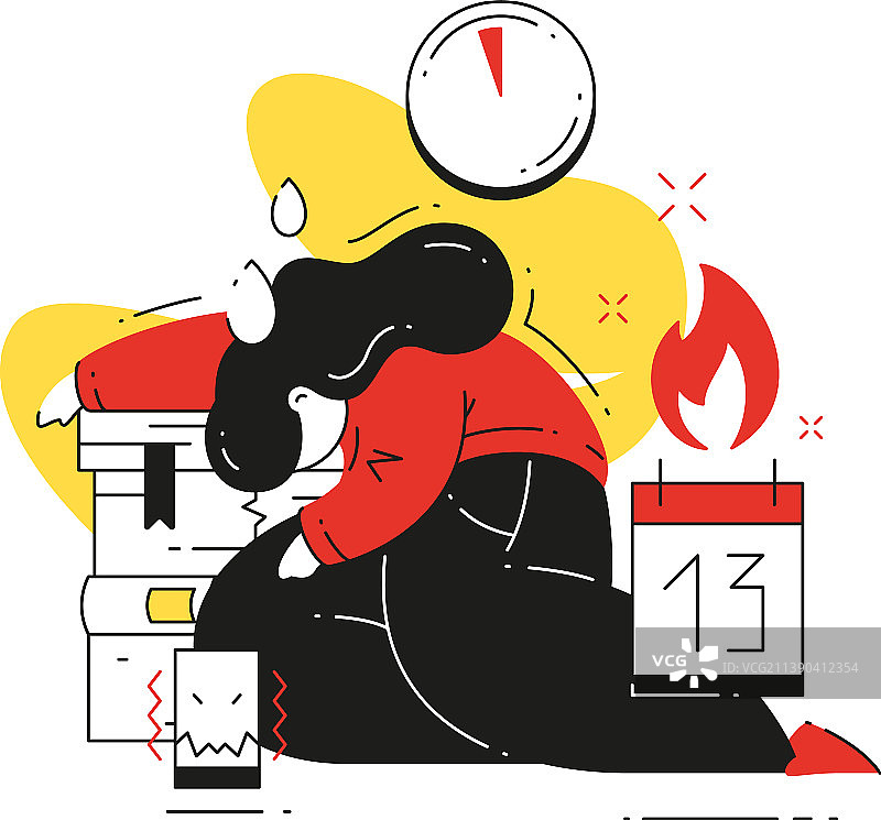 倦怠的女员工在工作中睡觉图片素材