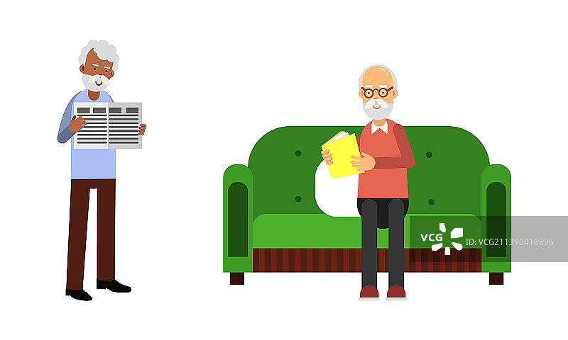 老年男人日常生活场景图片素材