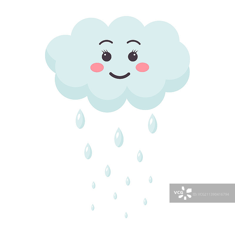 可爱卡通风雨云图片素材