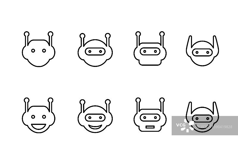 头像轮廓机器人标志符号图标集图片素材