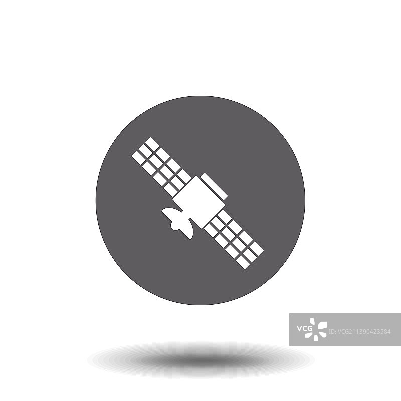 白色背景上隔离的卫星图标实体图图片素材