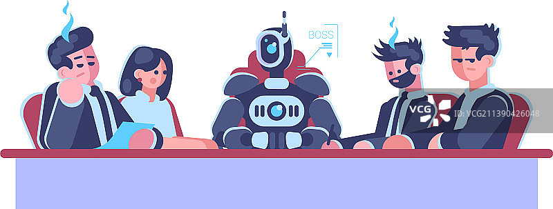 员工会议半扁平RGB颜色图片素材