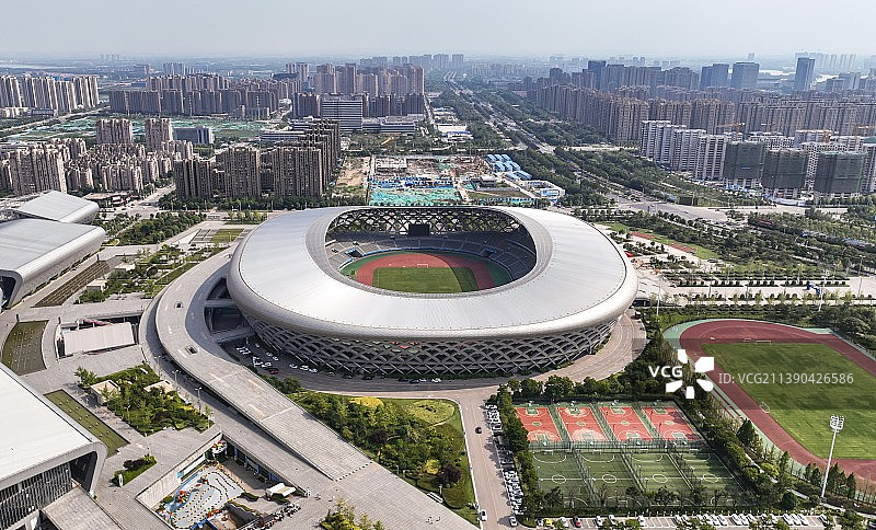 徐州奥体中心航拍视角图片素材