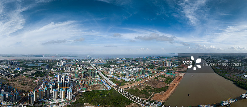 广东中山深中通道马鞍岛全景图图片素材