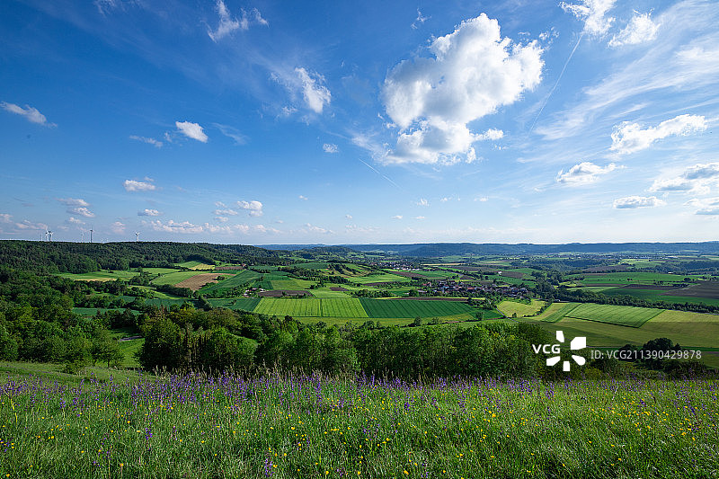 德国乡村田园风光和草地图片素材