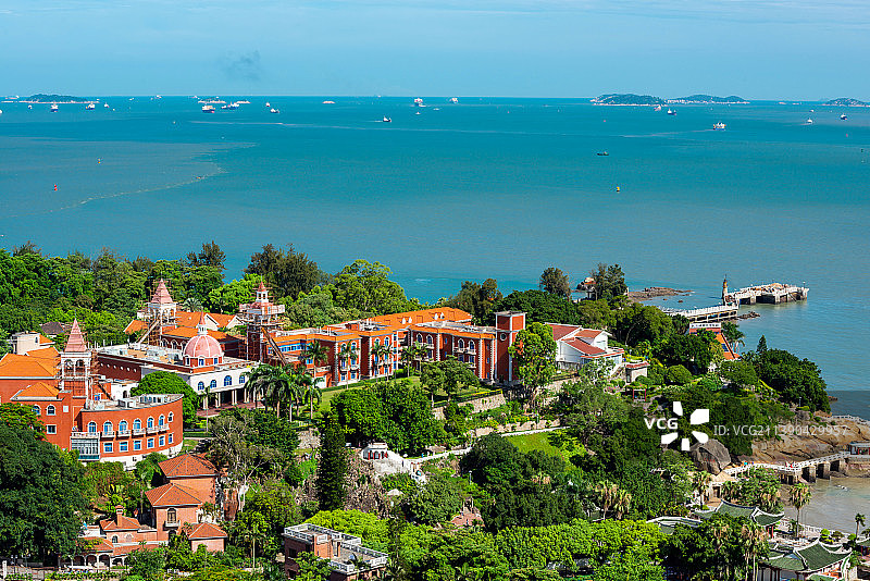 福建厦门岛鼓浪屿两岸城市风光图片素材