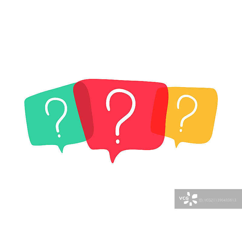 带问号的消息框卡通聊天图标图片素材