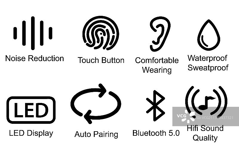 降噪触摸按钮蓝牙图片素材