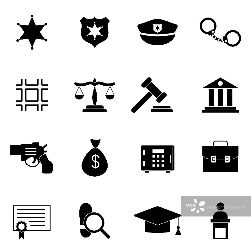 法律与公正图标合集图片素材