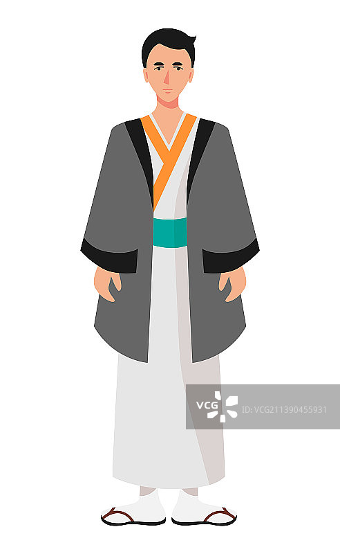 穿着日本节日传统服装的男人图片素材