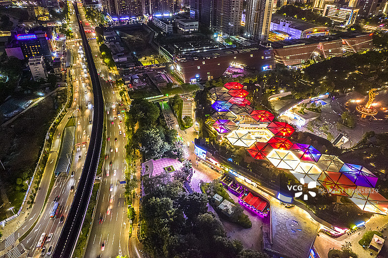 华南粤港澳大湾区广东省深圳市城市夜景图片素材