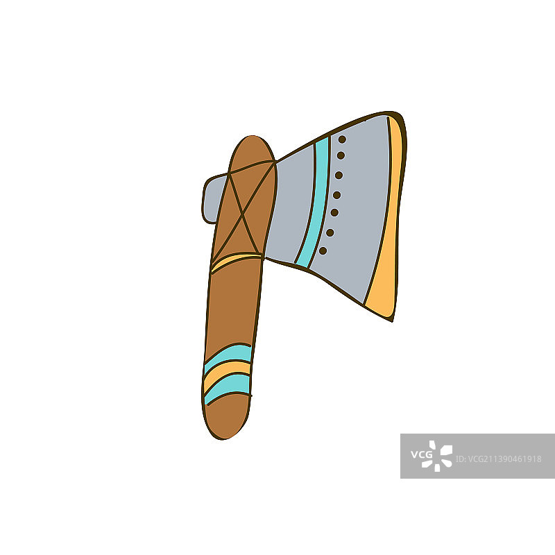 卡通风格的美洲原住民战斧图片素材