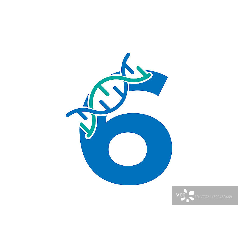 数字6基因DNA图标logo设计模板图片素材
