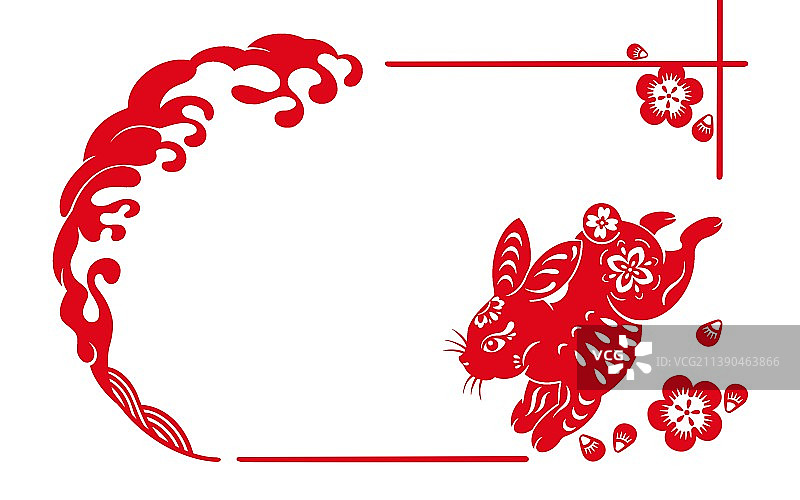 兔年剪纸生肖图片素材