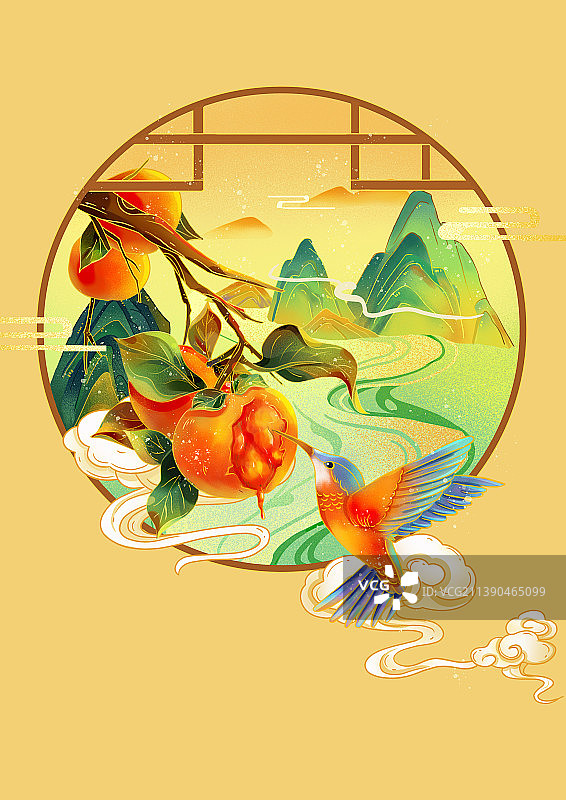 柿子熟透了图片素材