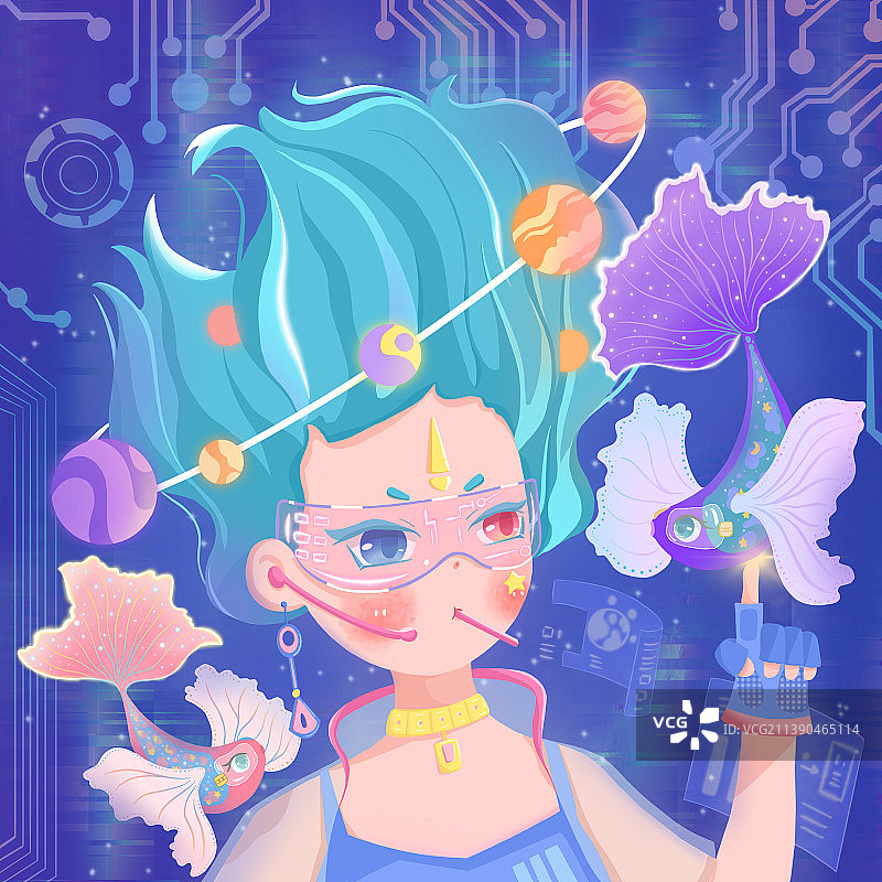 元宇宙女孩图片素材