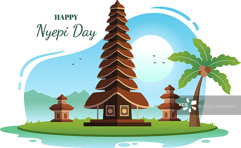 巴厘岛安宁日或印度教静居日图片素材